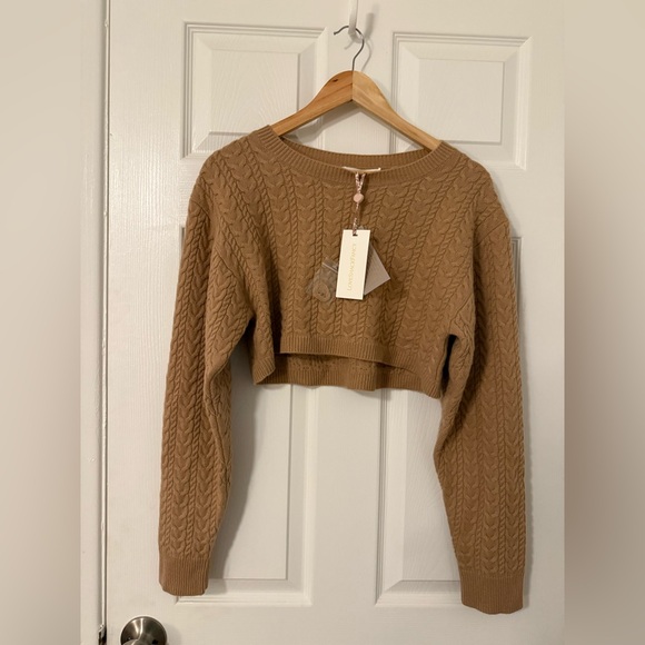 NWT Calloway Crop Sweater Color Fawn Size Small - Picture 2 of 4